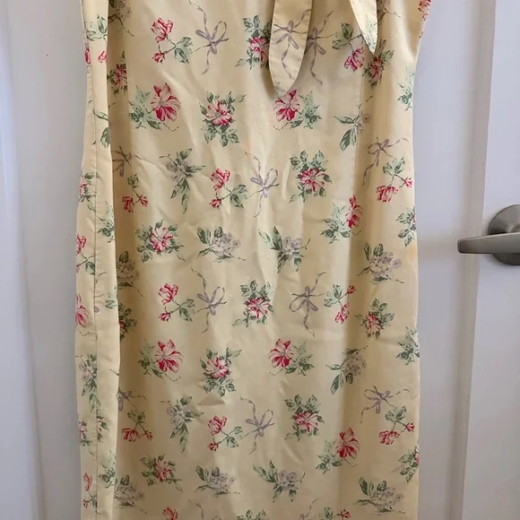 Vintage Laura Ashley Yellow Floral Silk Dress - Picture 3 of 5